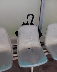 バス停　忘れ傘