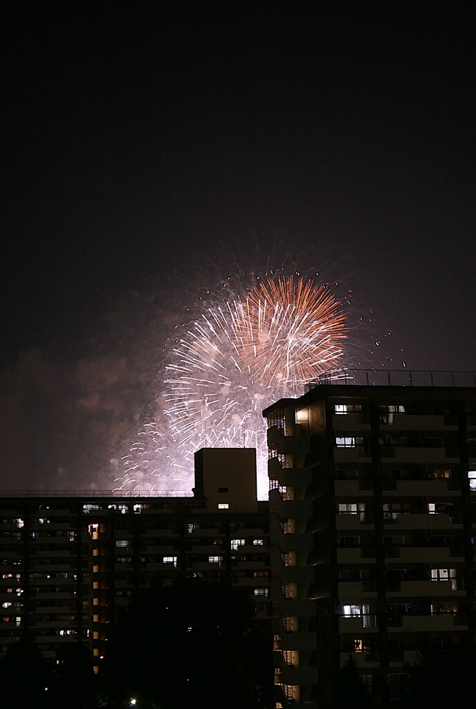 ④ 遠くで花火が・・・