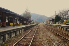 ⑤ 芦ノ牧温泉駅にて