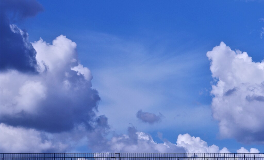 屋上に集う雲。