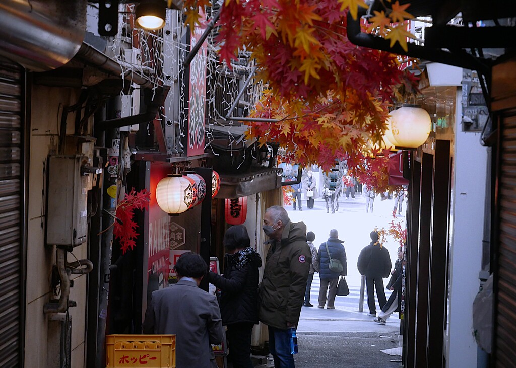 ④ 昼時の「新宿西口 思い出横丁」にて