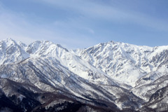 天空テラスから望む、白銀の北アルプス