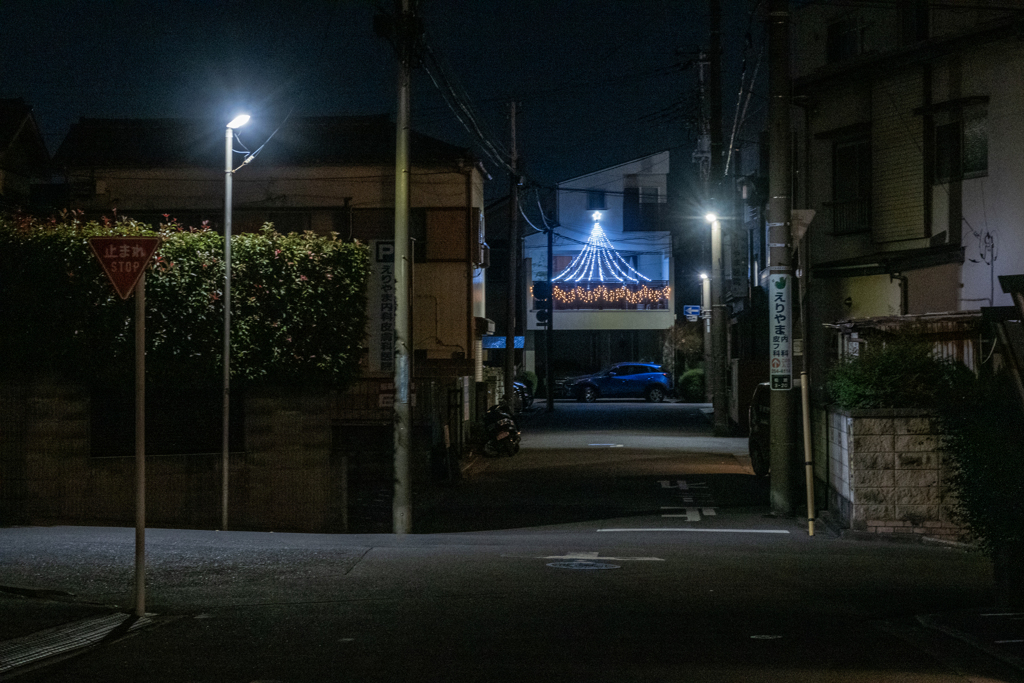 住宅街のイルミネーション