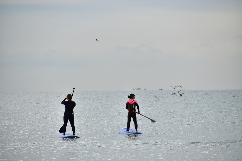 海の上で呼吸する