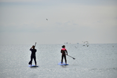 海の上で呼吸する