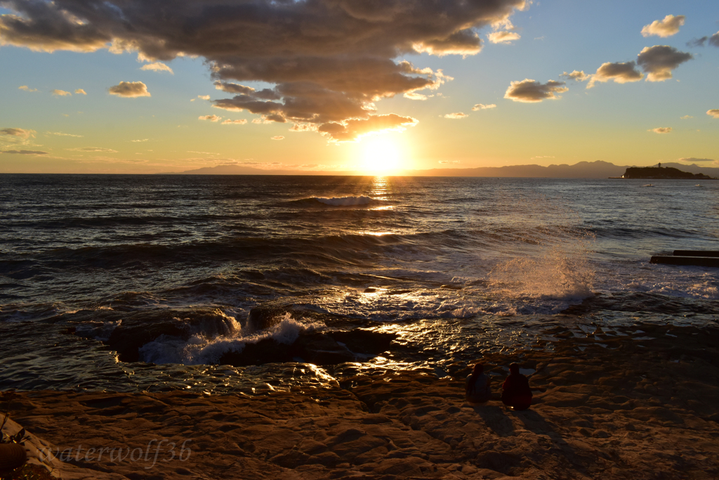 海辺の夕景