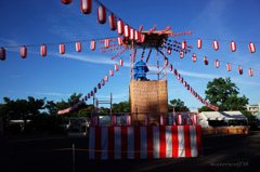 早朝の祭り会場