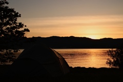 琵琶湖の夕景