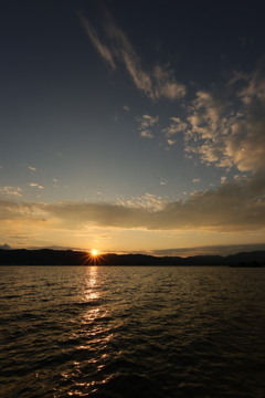 琵琶湖の夕景