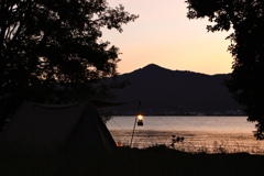 琵琶湖でソロキャンプ