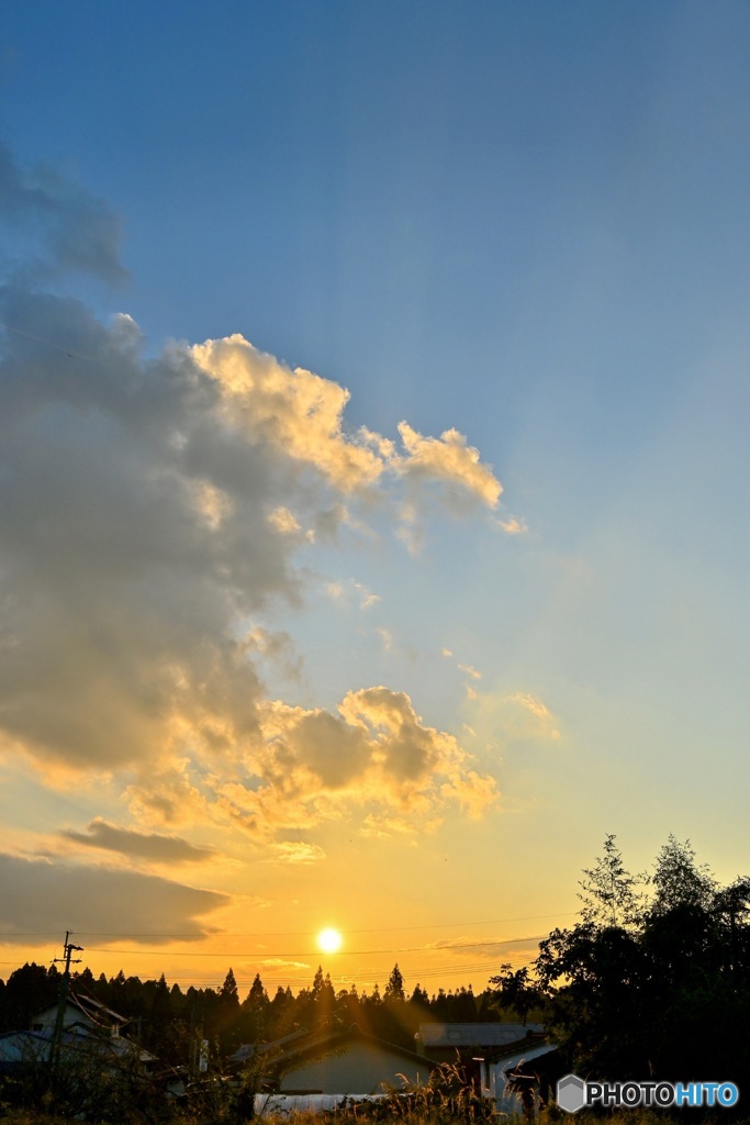 鹿児島から見る夕陽