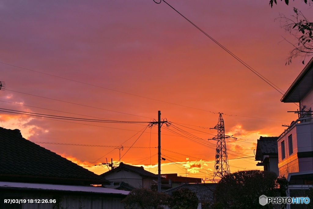 久々に見た夕焼け