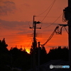 実家から見えた夕陽
