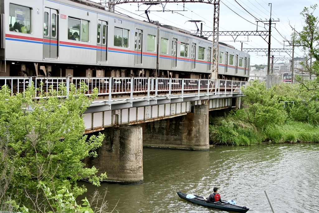 ファルトカヌーと電車