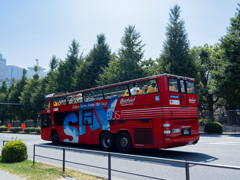 東京さん歩　sky bus灼熱
