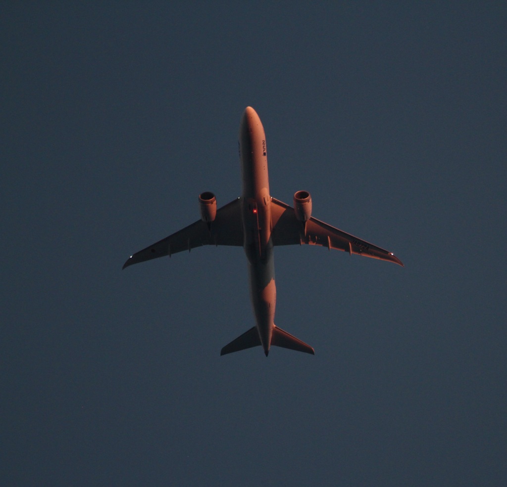 わが家上空　夕日