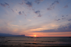 蘭島海岸の夕日　その１