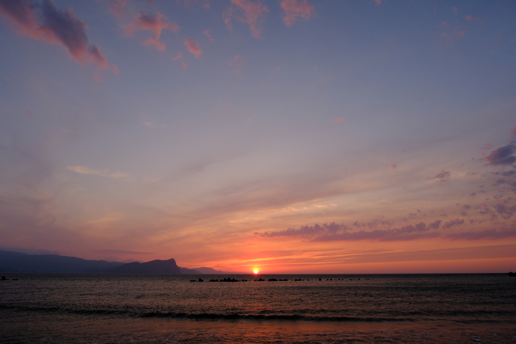 蘭島海岸の夕日　その４