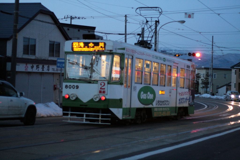 函館市電 8009 いちたかガスワン号【LED表示】