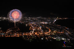 夜景と花火のコラボ