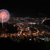 夜景と花火のコラボ