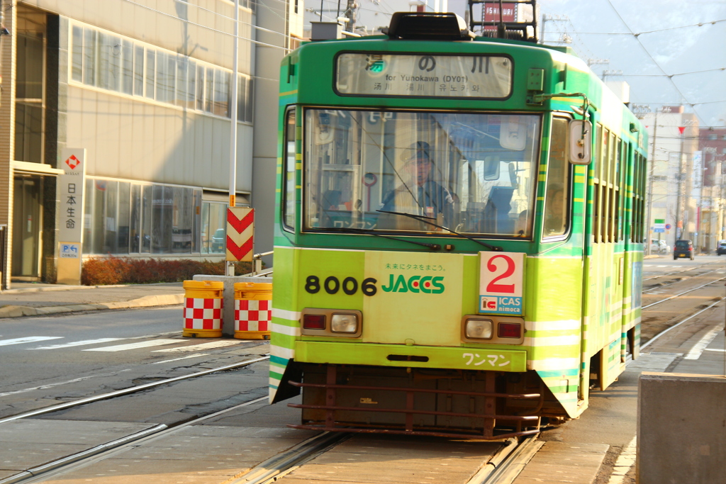 函館市電 8006 JACCS号 【幕表示】