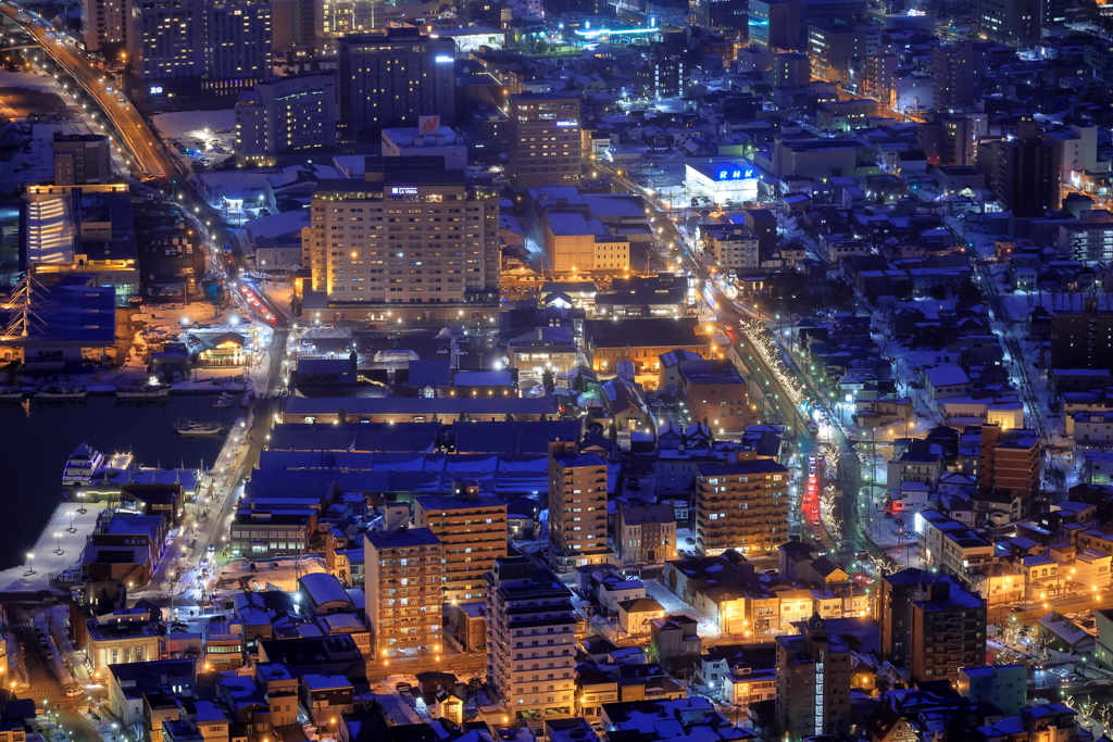 函館夜景　赤レンガ付近