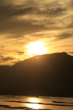 厳島からの夕陽