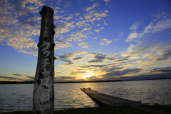 クッチャロ湖の夕陽