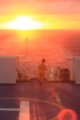 新日本海フェリーからの夕日