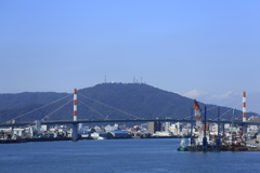 眉山公園展望台を望む