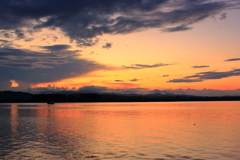 網走湖畔の夕暮れ 網走湖畔の夕暮れ