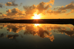 夕陽のリフレクション