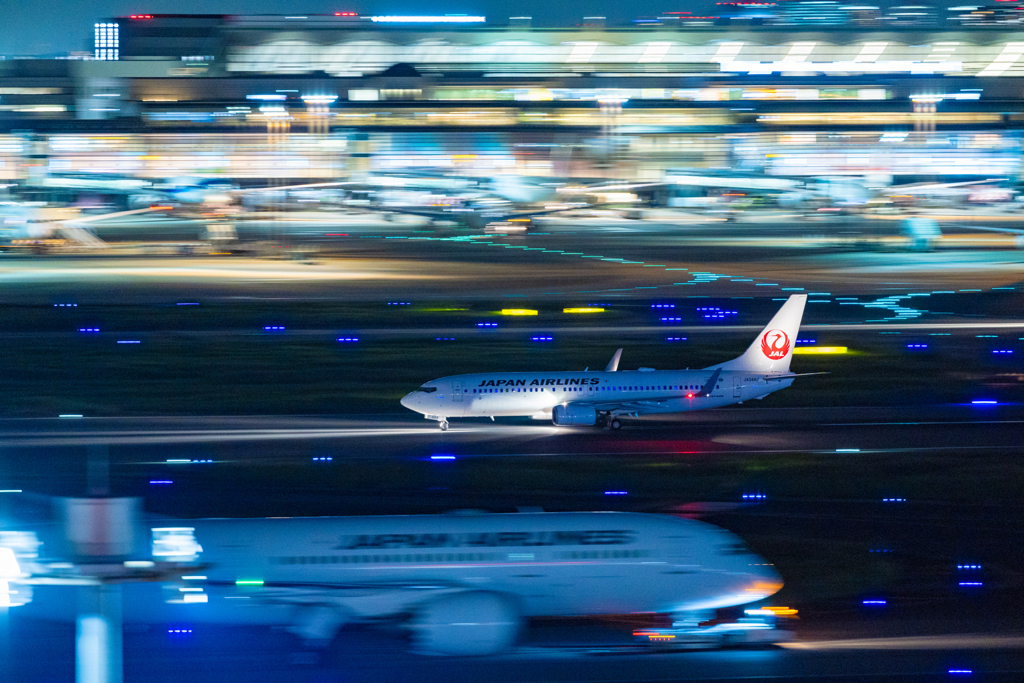 羽田遠征　JAL　流し撮り