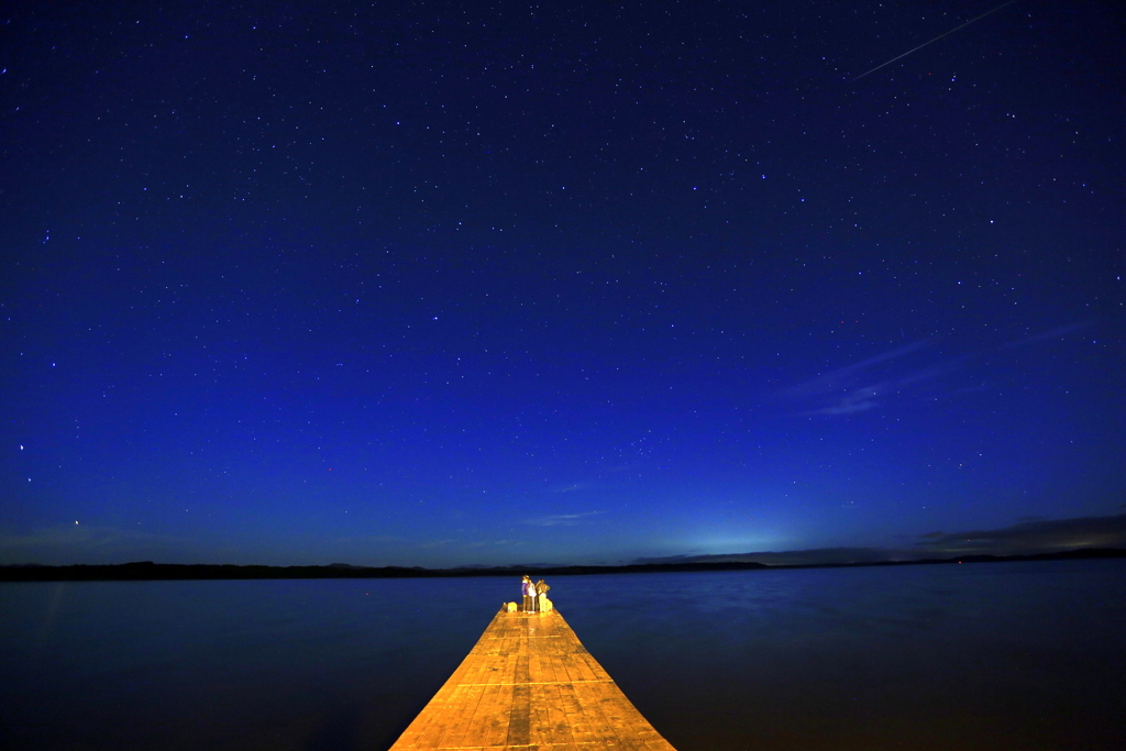 クッチャロ湖　夜星空