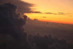 機内からの夕日