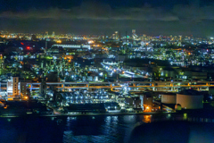 川崎工場夜景（機内から）