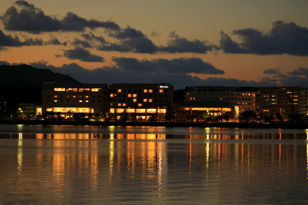 宍道湖の夕暮れ