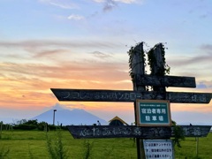 初秋の桜島夕暮れ