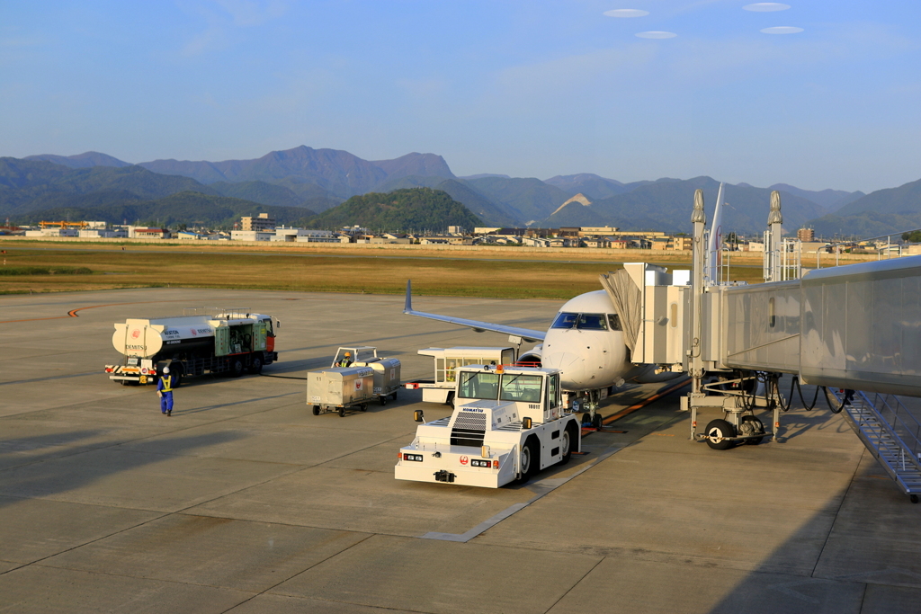 山形空港展望台より