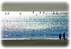 小春日和の江の島海岸 小春日和の江の島海岸