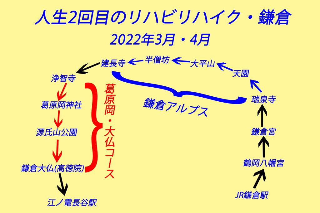 人生2回目のリハビリハイク in 鎌倉 2022-4 (1)