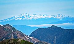 観音岳より望む残雪の乗鞍岳 観音岳より望む残雪の乗鞍岳