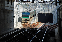 相鉄新横浜線五景(2)JR分岐線(上り)へ進む電車