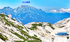 立山連峰を見ながら山を下り、野口五郎岳へ向かう。