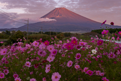 霊峰に秋光さして