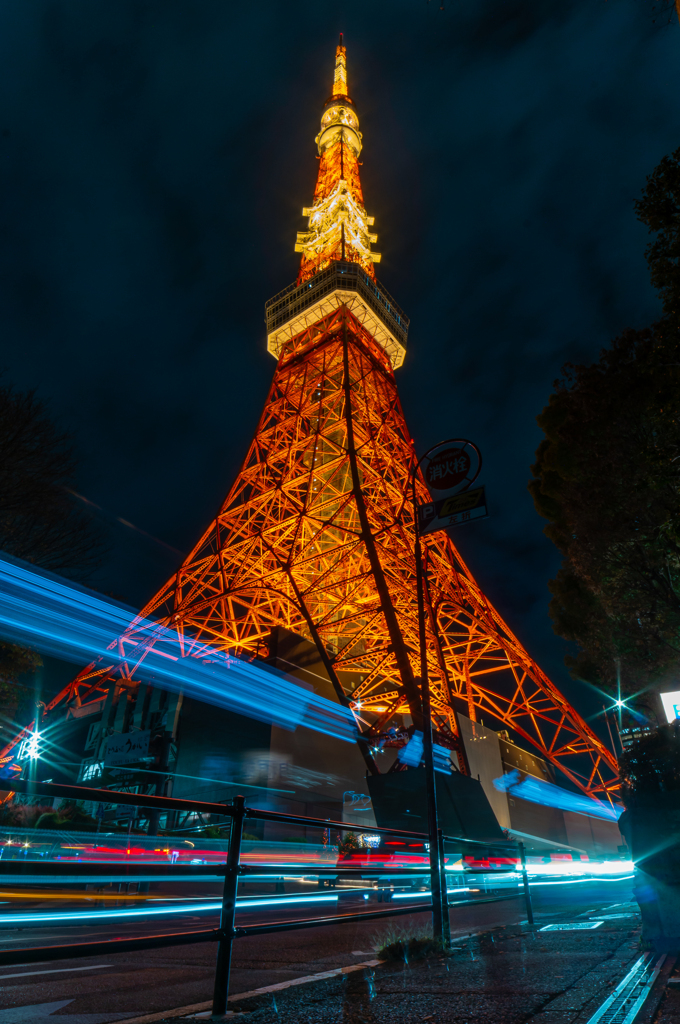 Tokyo tower with laser