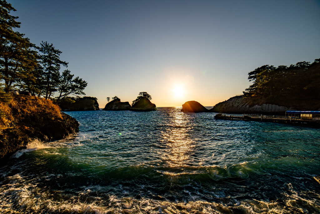 堂ヶ島の夕日