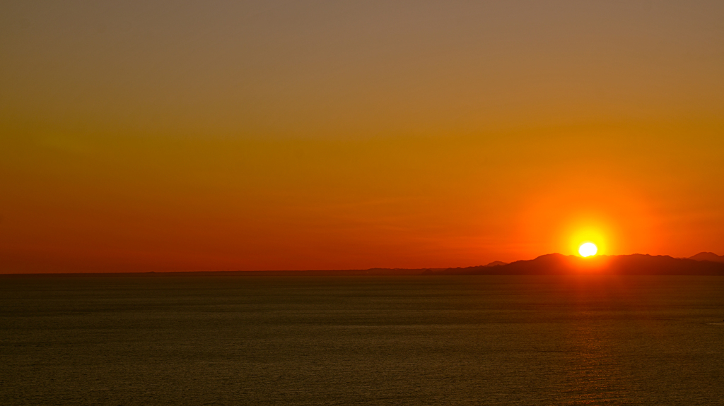 出会い岬の夕日