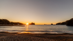 大田子海岸の夕日